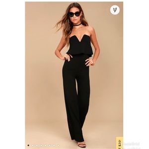 Lulus black strapless jumpsuit